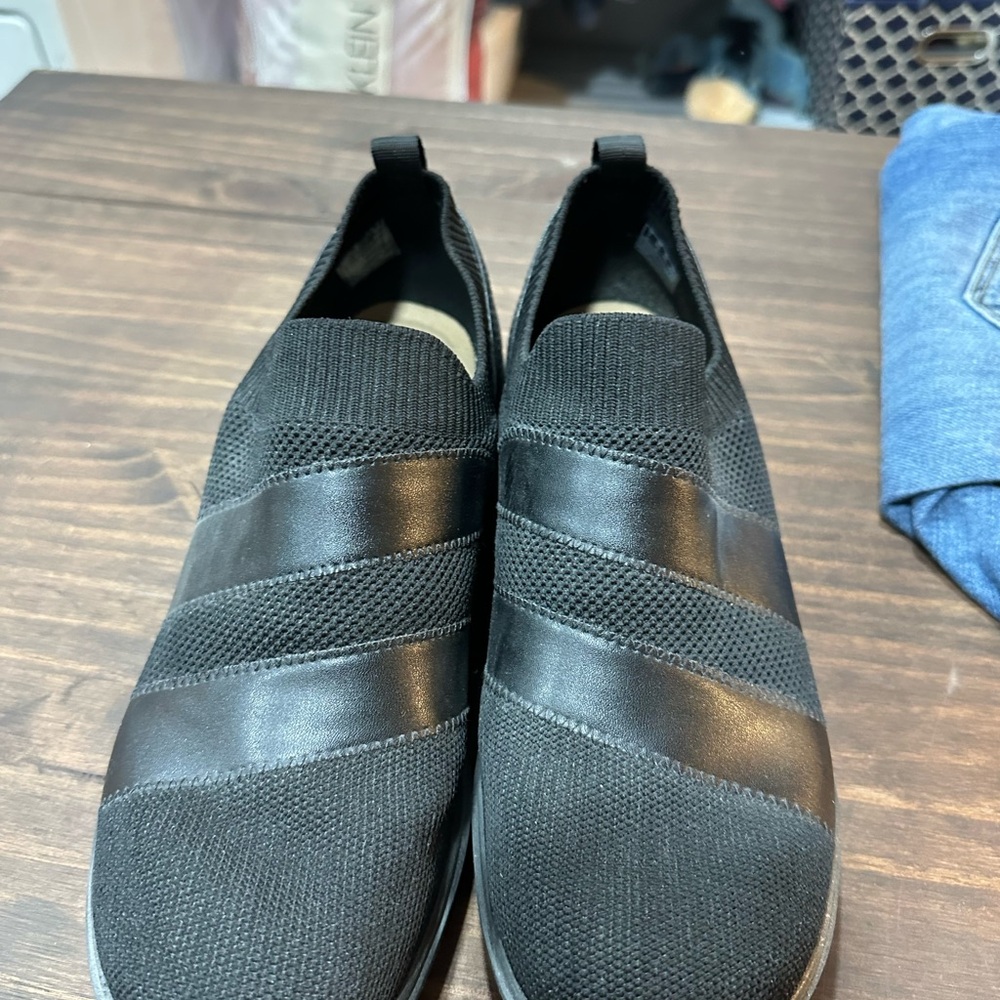 Clarks Black Slip-On Women's Shoes